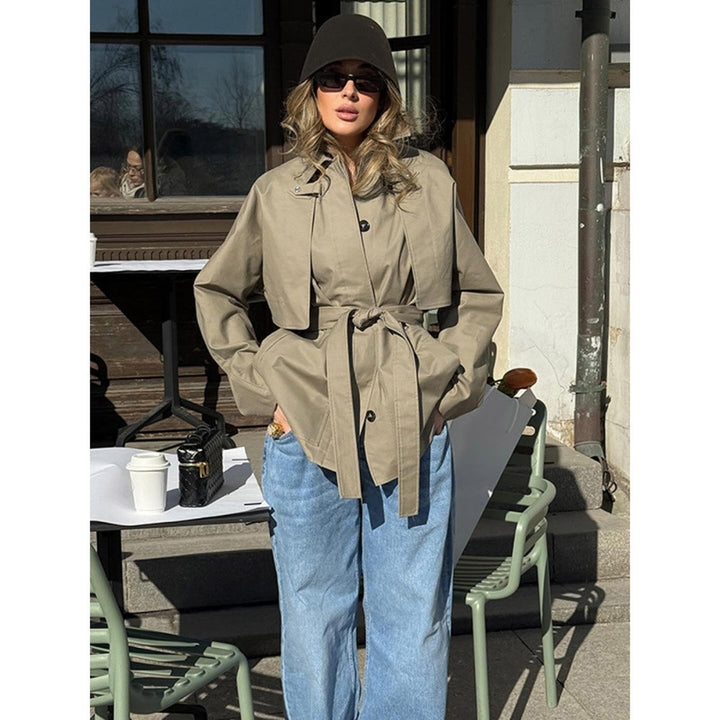 Belted Short Trench Coat