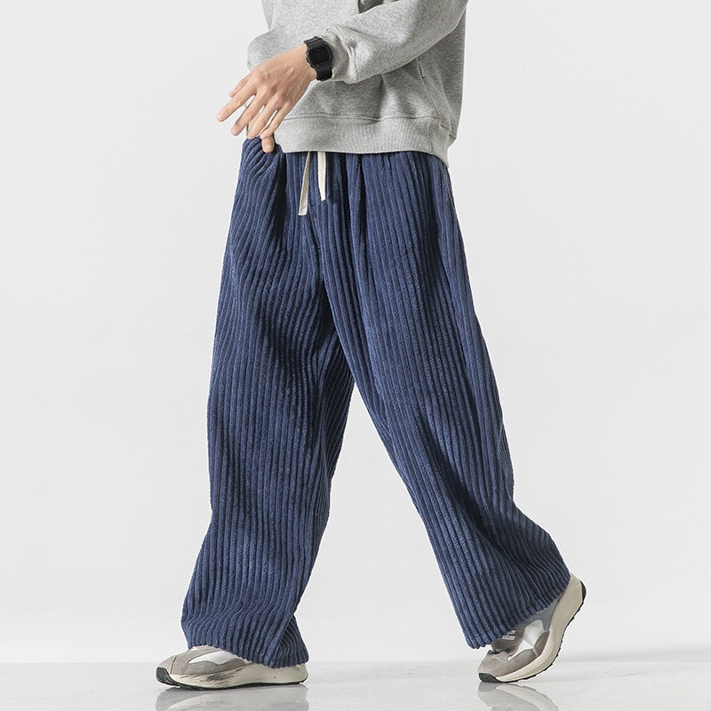 Men's Cotton Corduroy Trousers – Ibiza Wide-Leg Drawstring