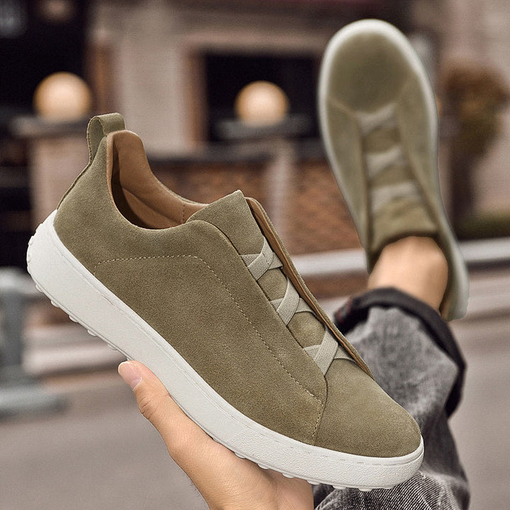 Men's Suede Trainers - Casual Low-Top Leather Sneakers – view 10