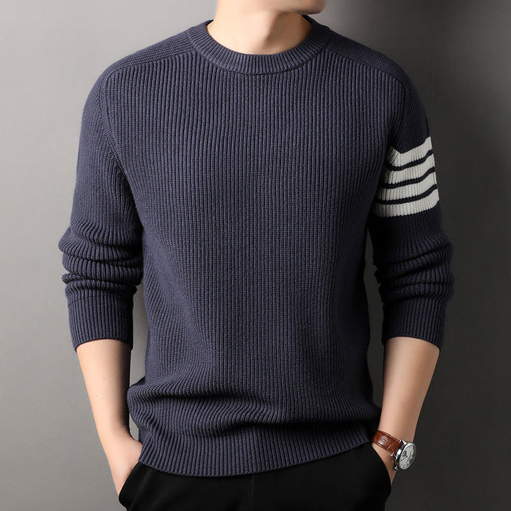 Men's Striped Knit Jumper – Dante Soft Sporty Sweater – view 3