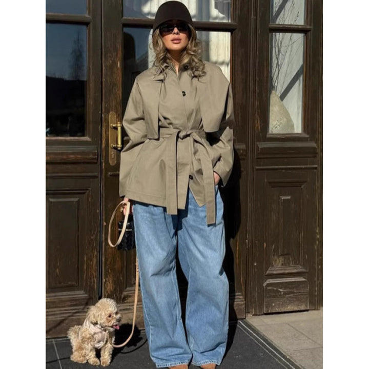 Belted Short Trench Coat