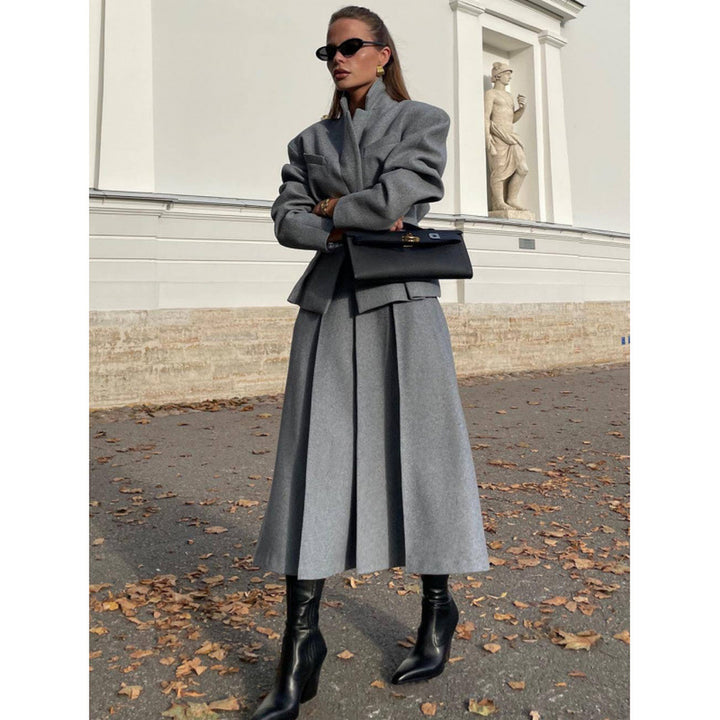 Waist Blazer & A-Line Overskirt Set