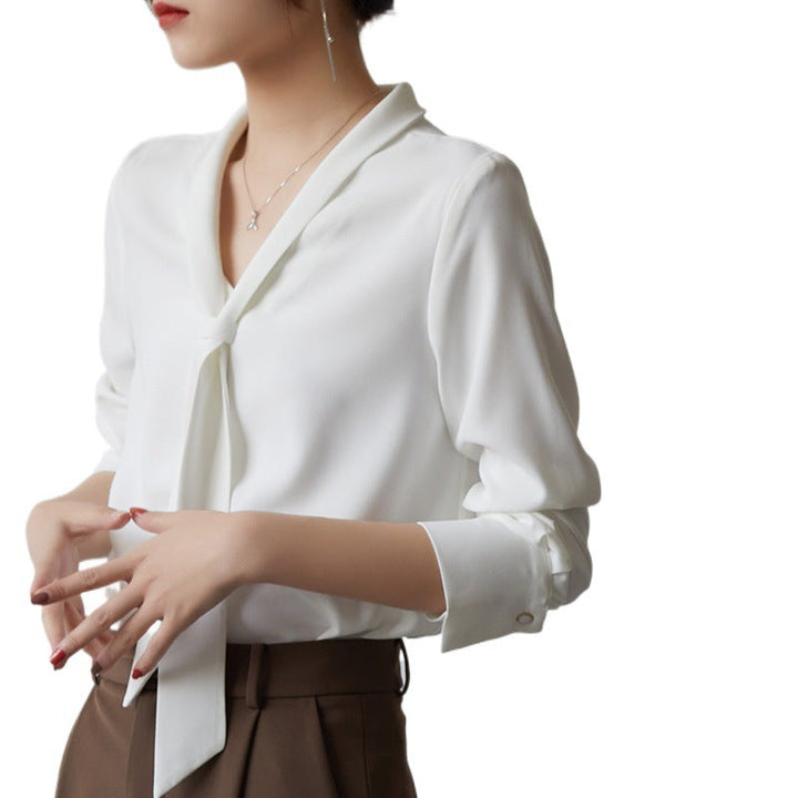 Women's Chiffon Tie-Neck Blouse – Amelie Lightweight Top