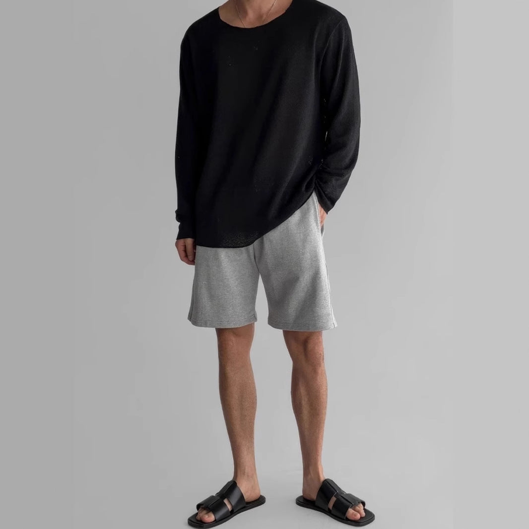 Men's Textured Knit Jumper – Relaxed Drop-Shoulder Layer – view 8