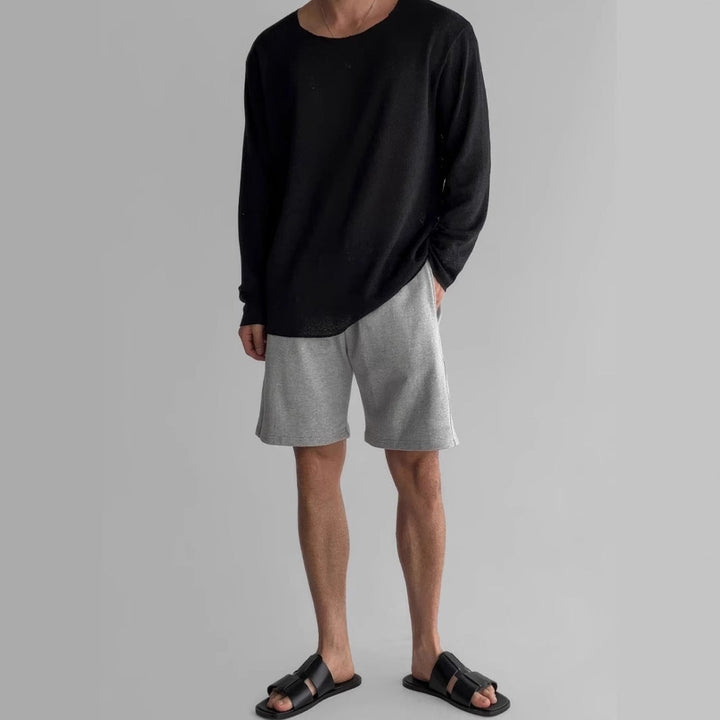 Men's Textured Knit Jumper – Relaxed Drop-Shoulder Layer – view 8