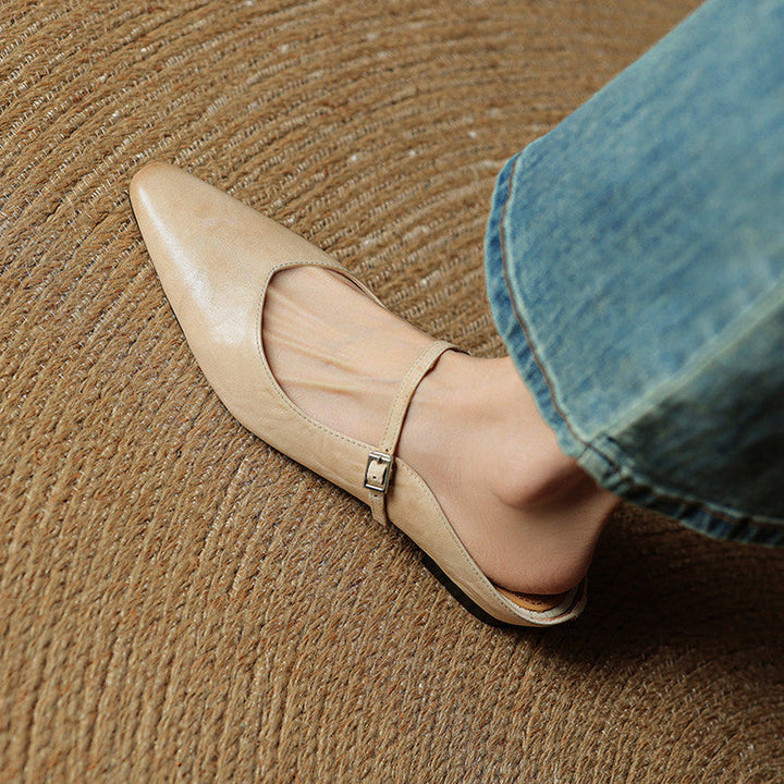 Women's Genuine Leather Pointed Mules - Effortless Work-to-Night Style