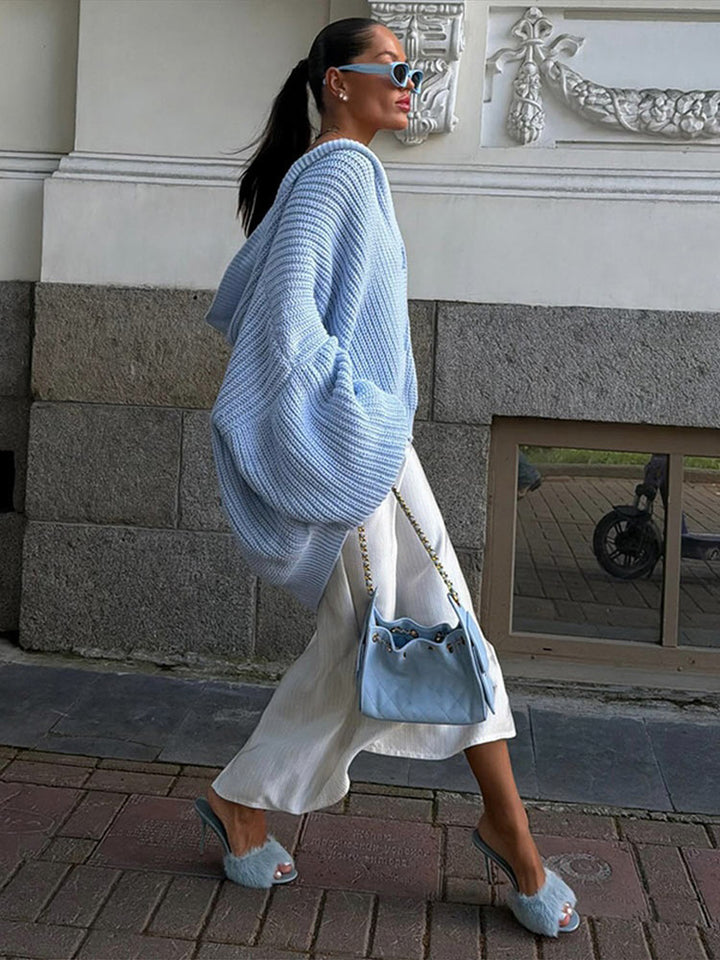 Relaxed Solid Knit Cardigan