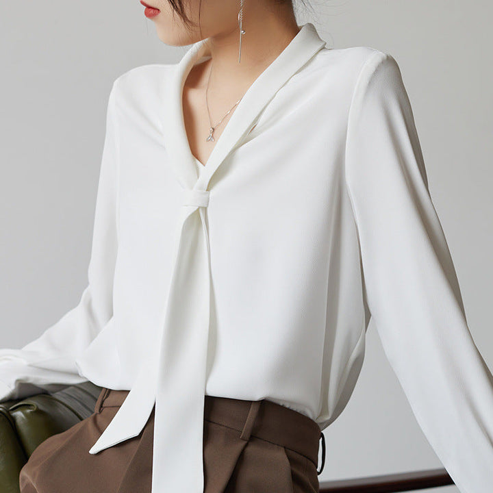 Women's Chiffon Tie-Neck Blouse – Amelie Lightweight Top