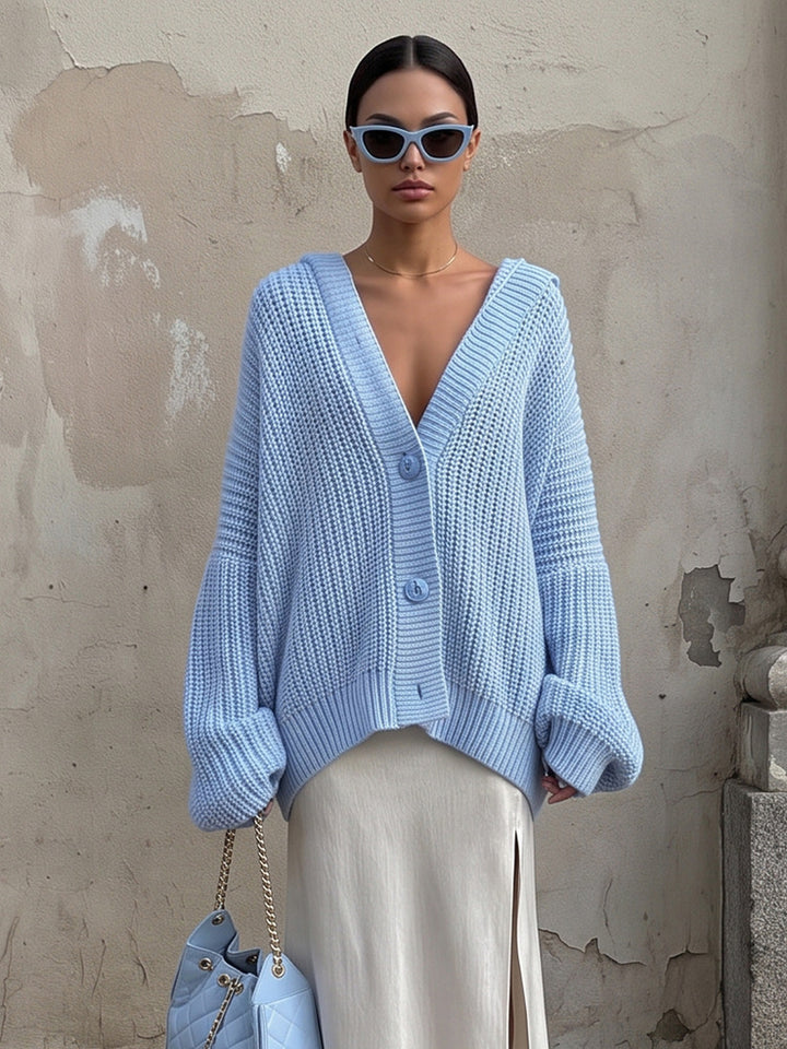 Relaxed Solid Knit Cardigan