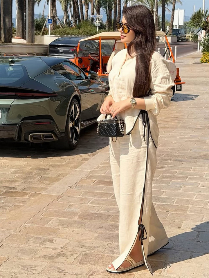 Casual Lapel Shirt & Trousers Set