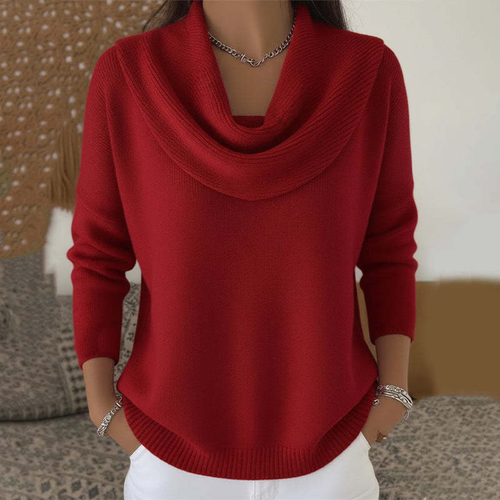 Women's Cotton-Blend Sweater with Collar - Effortless Everyday