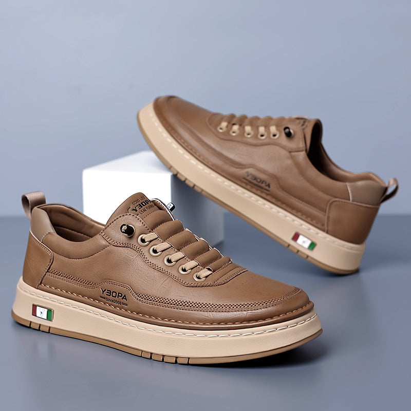 Men's Leather Trainers – Cushioned Everyday Sneakers – view 2