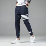 Men's Cotton Blend Joggers – Sienna Striped Track Trousers