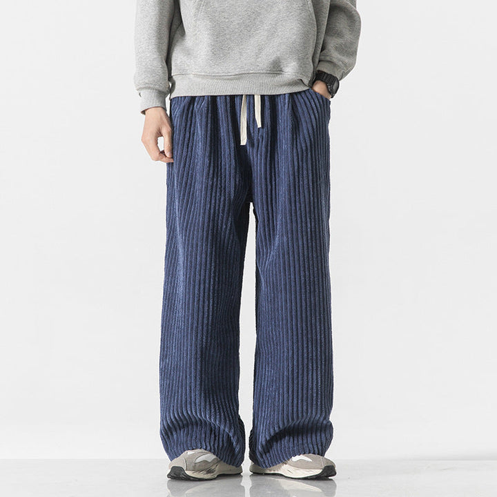 Men's Cotton Corduroy Trousers – Ibiza Wide-Leg Drawstring – view 3