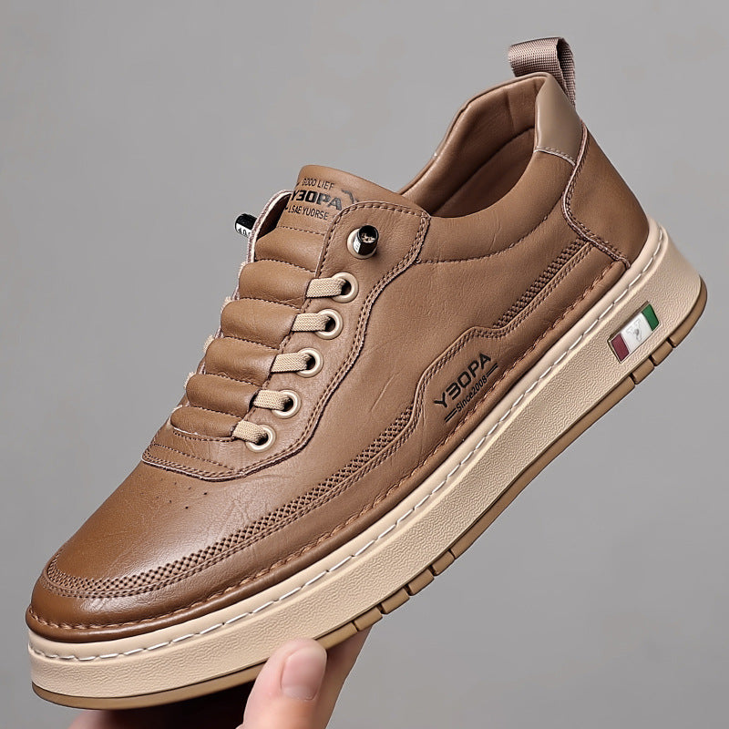 Men's Leather Trainers – Cushioned Everyday Sneakers – view 3