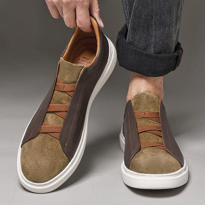 Men's Adriano Leather & Suede Sneakers – Slip-On Trainers – view 12