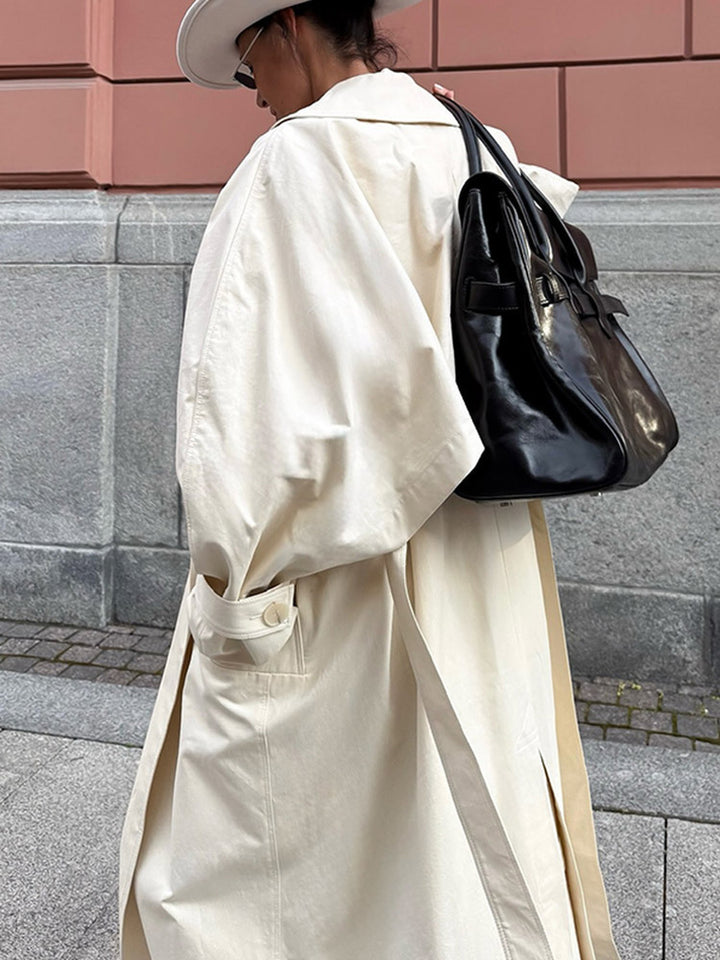 Hepburn Slim Belted Long Trench