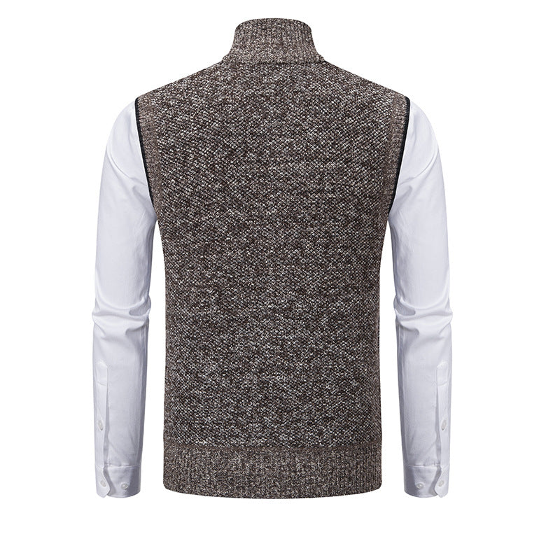 Men's Knitted Zip-Up Gilet – Funnel Neck Vest for Smart Layering – view 6