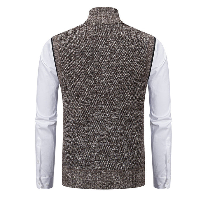 Men's Knitted Zip-Up Gilet – Funnel Neck Vest for Smart Layering – view 6