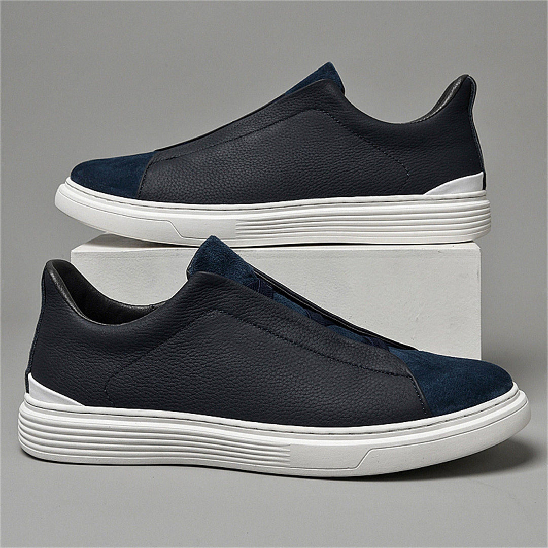 Men's Adriano Leather & Suede Sneakers – Slip-On Trainers – view 4