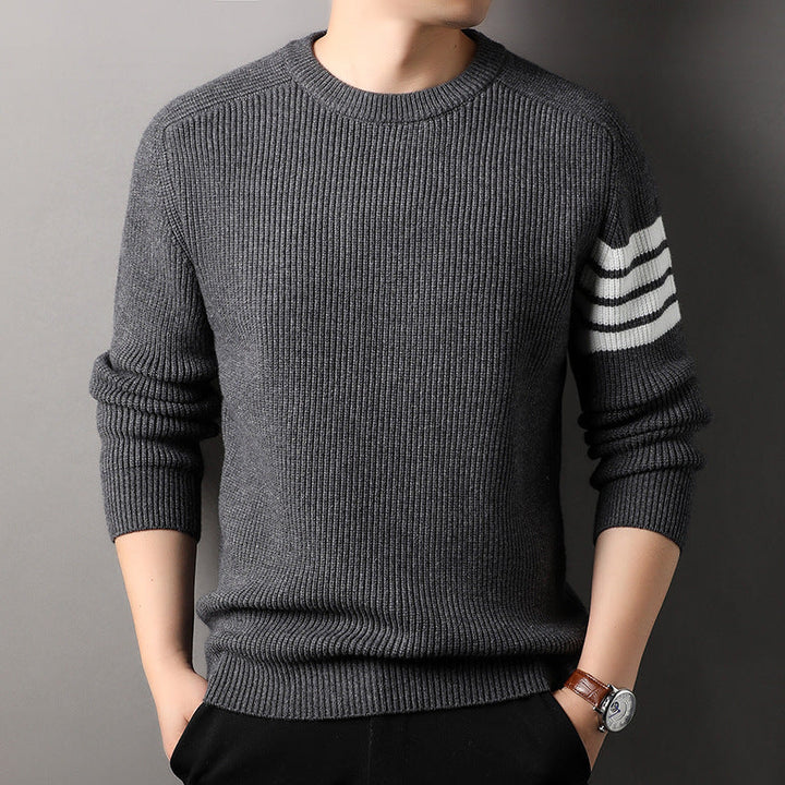 Men's Striped Knit Jumper – Dante Soft Sporty Sweater – view 4