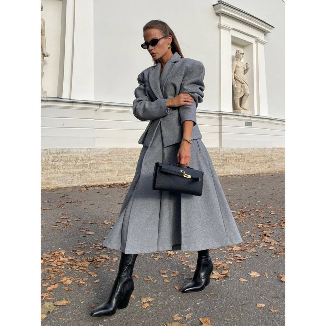 Waist Blazer & A-Line Overskirt Set