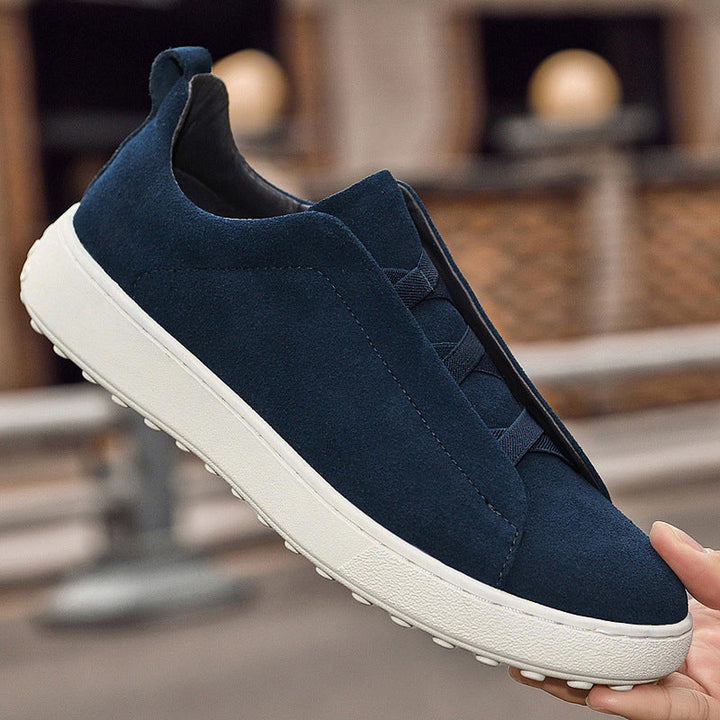 Men's Suede Trainers - Casual Low-Top Leather Sneakers – view 3