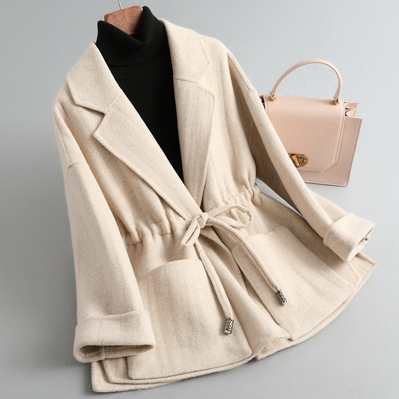 Women's Wool Knit Cardigan – Shawl Collar & Tie Waist – view 6