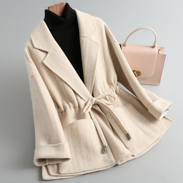 Women's Wool Knit Cardigan – Shawl Collar & Tie Waist – view 6
