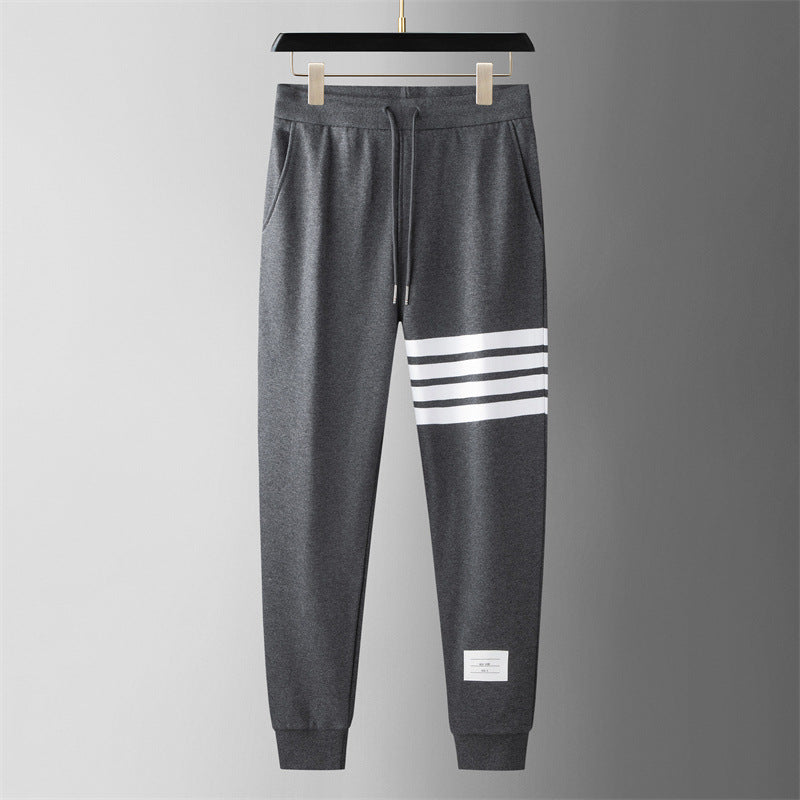 Men's Cotton Blend Joggers – Sienna Striped Track Trousers – view 6