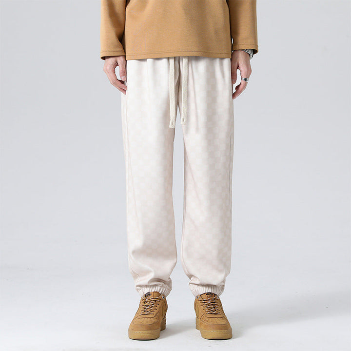Men's Checkerboard Wide-Leg Joggers – Relaxed Everyday Sweatpants – view 11