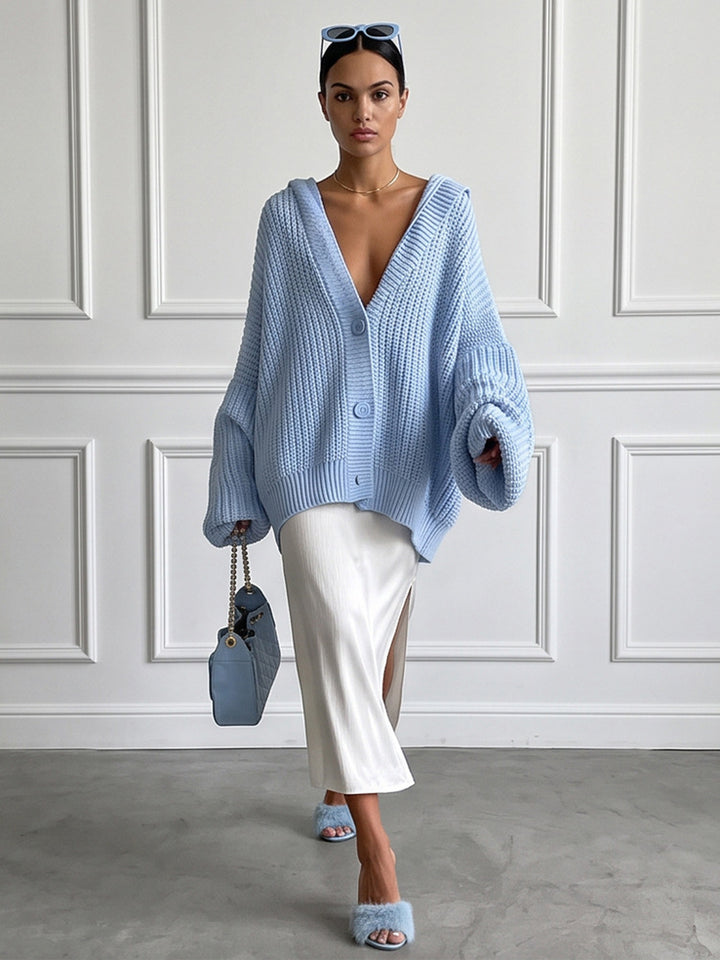 Relaxed Solid Knit Cardigan