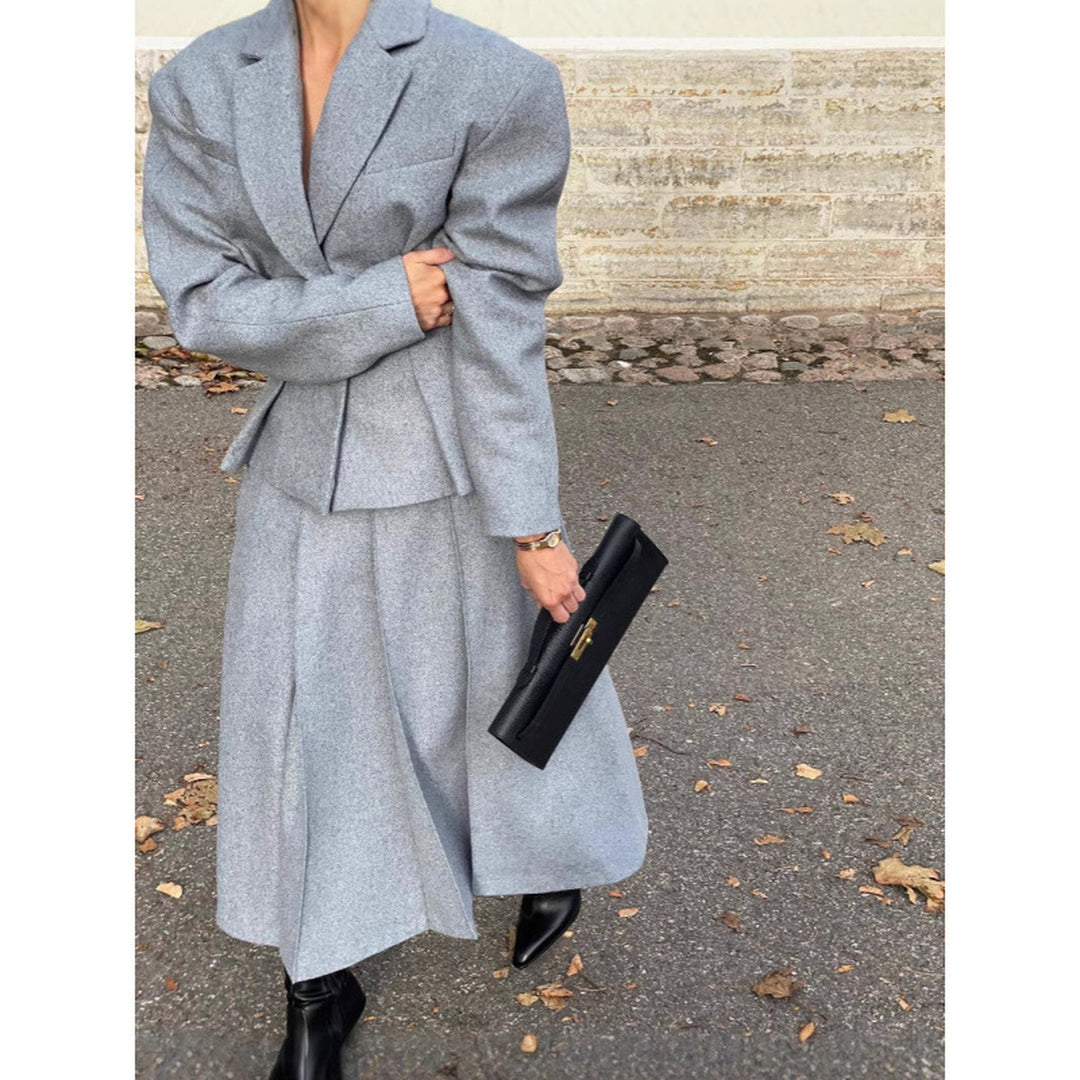 Waist Blazer & A-Line Overskirt Set