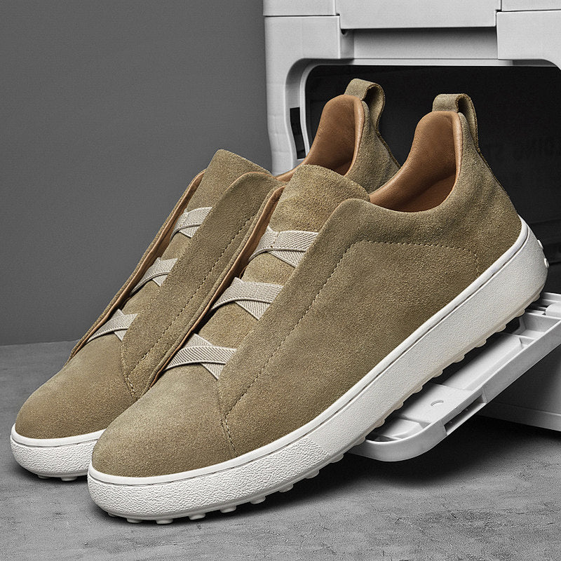 Men's Suede Trainers - Casual Low-Top Leather Sneakers – view 7