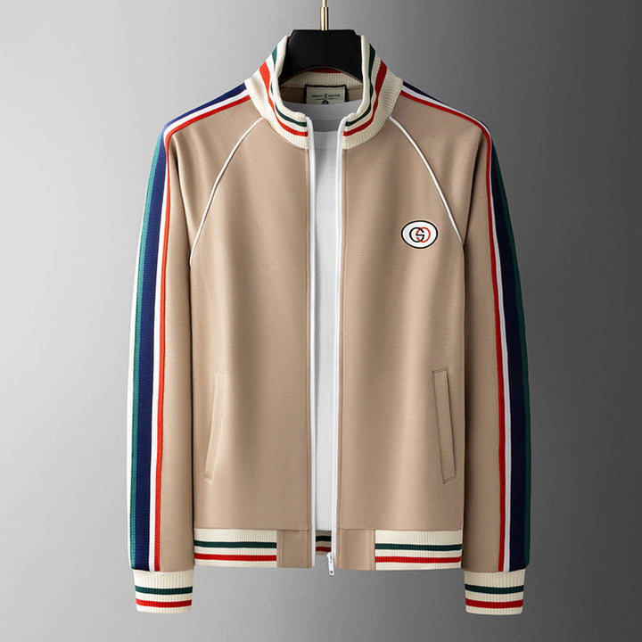 Men's Striped Zip Tracksuit Set – Stretch Knit Two-Piece – view 7
