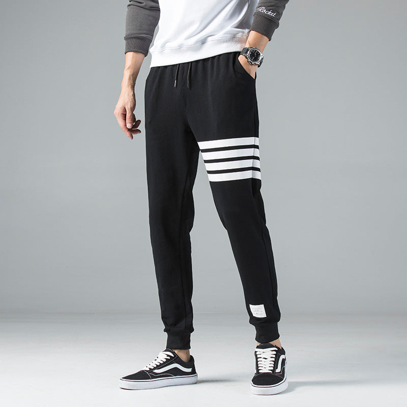 Men's Cotton Blend Joggers – Sienna Striped Track Trousers