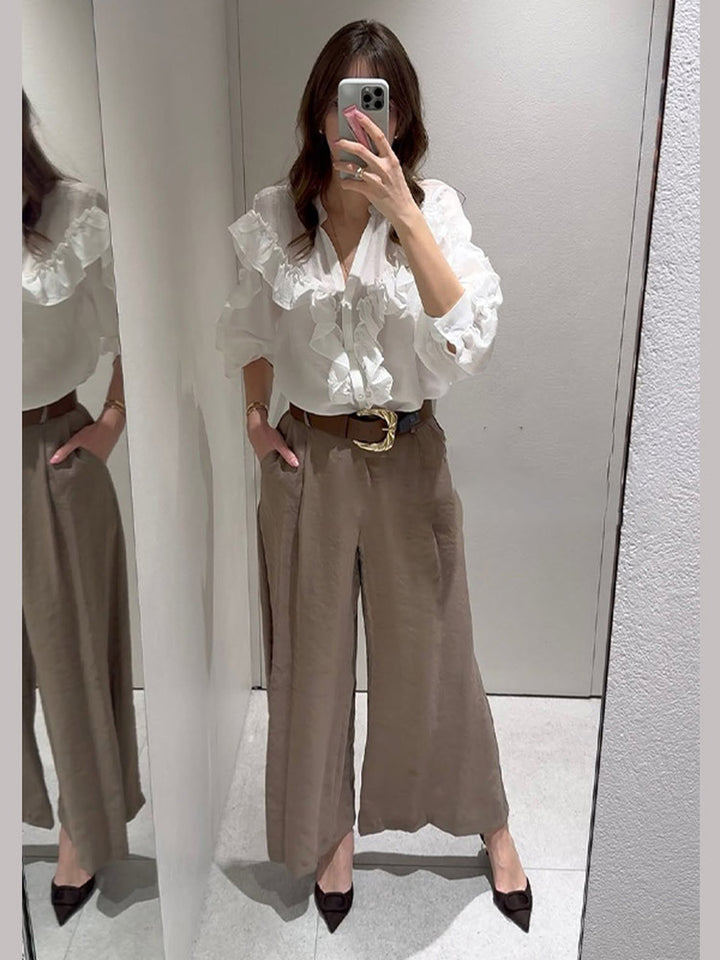 Layered Ruffle Chiffon Blouse
