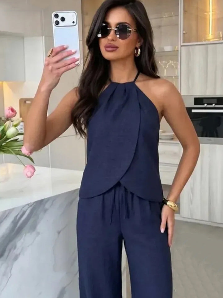 Chanel-Style Halter Tank & Pants Set