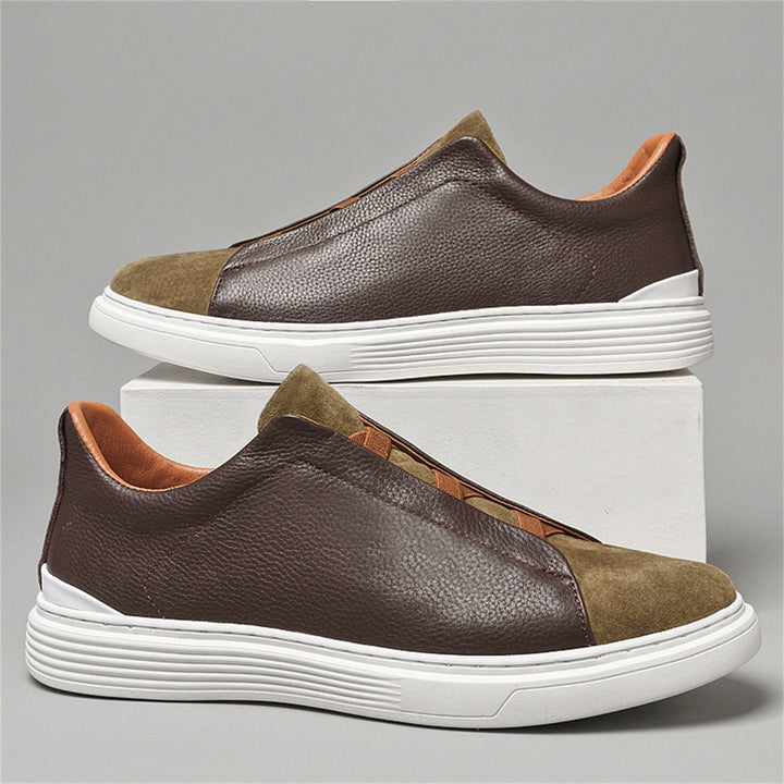 Men's Adriano Leather & Suede Sneakers – Slip-On Trainers – view 8
