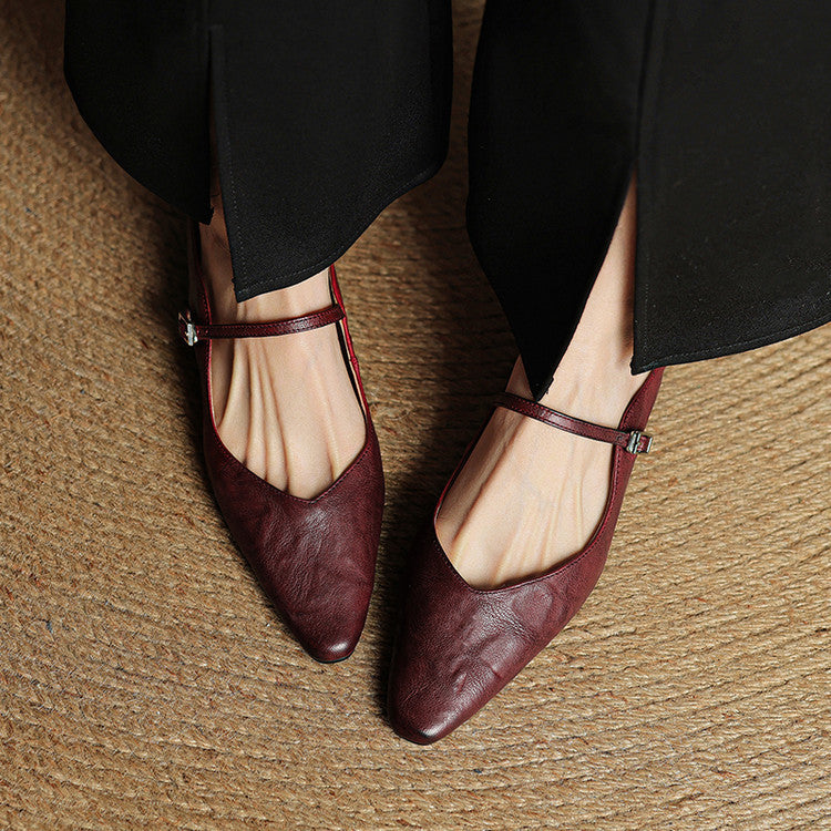 Women's Genuine Leather Pointed Mules - Effortless Work-to-Night Style
