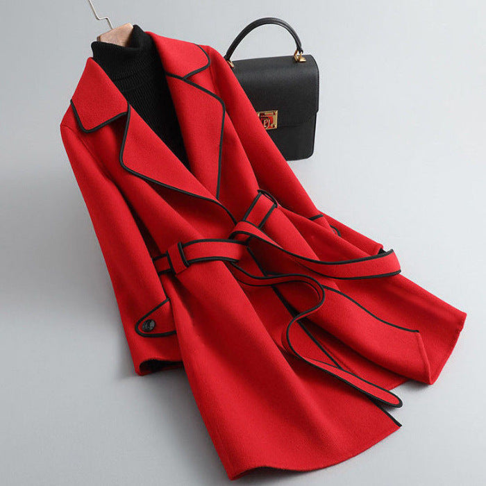 Women's Lightweight Trench Coat – Contrast Trim Tailored Mac – view 9