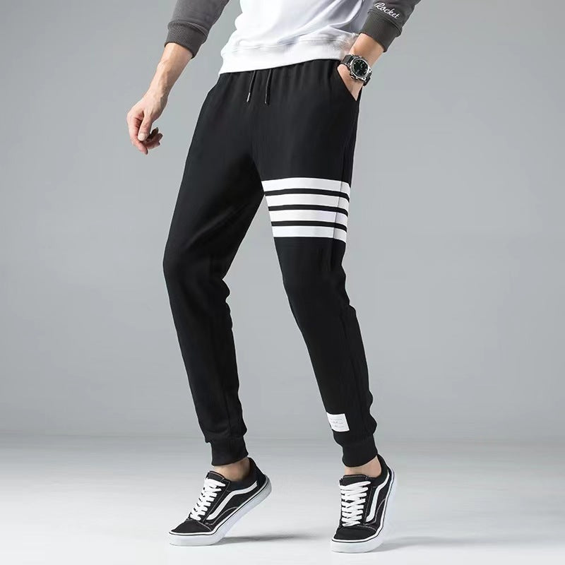 Men's Cotton Blend Joggers – Sienna Striped Track Trousers
