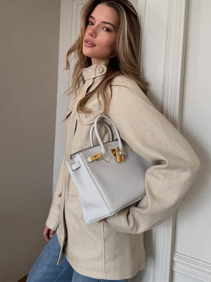 French Retro Elastic-Waist Trench
