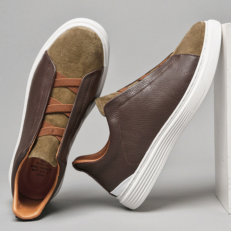 Men's Adriano Leather & Suede Sneakers – Slip-On Trainers – view 9