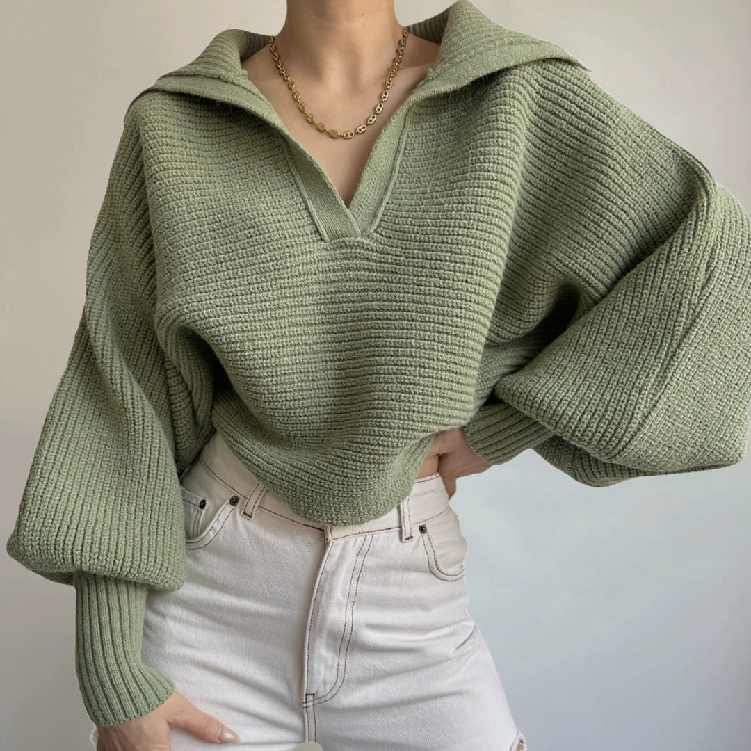 Women's Ribbed V-Neck Jumper – Soft Stretch Knit Sweater – view 8