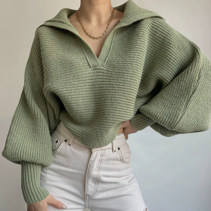 Women's Ribbed V-Neck Jumper – Soft Stretch Knit Sweater – view 8