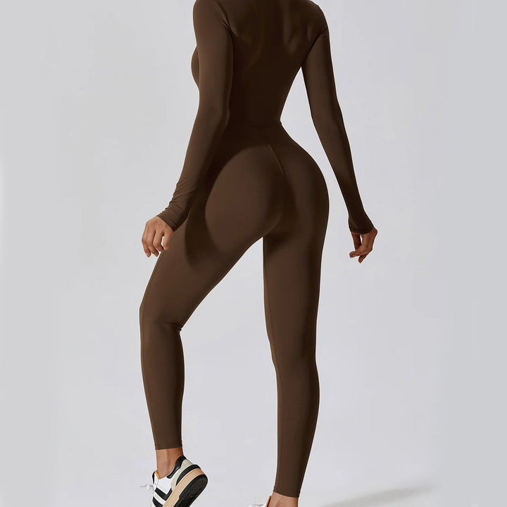 Women's Stretch Nylon Zipped Jumpsuit – Casual Everyday Wear – view 6