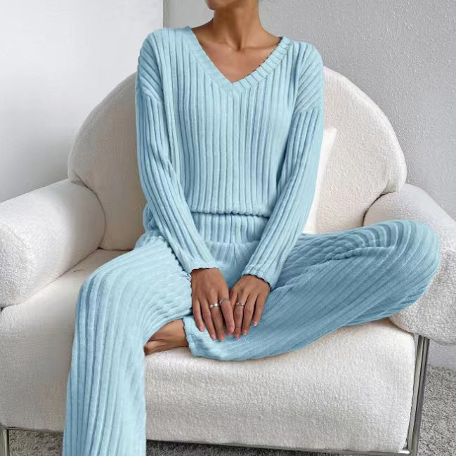 Women's Cotton Striped Co-ord Set – Blouse & Wide Leg Trousers – view 5