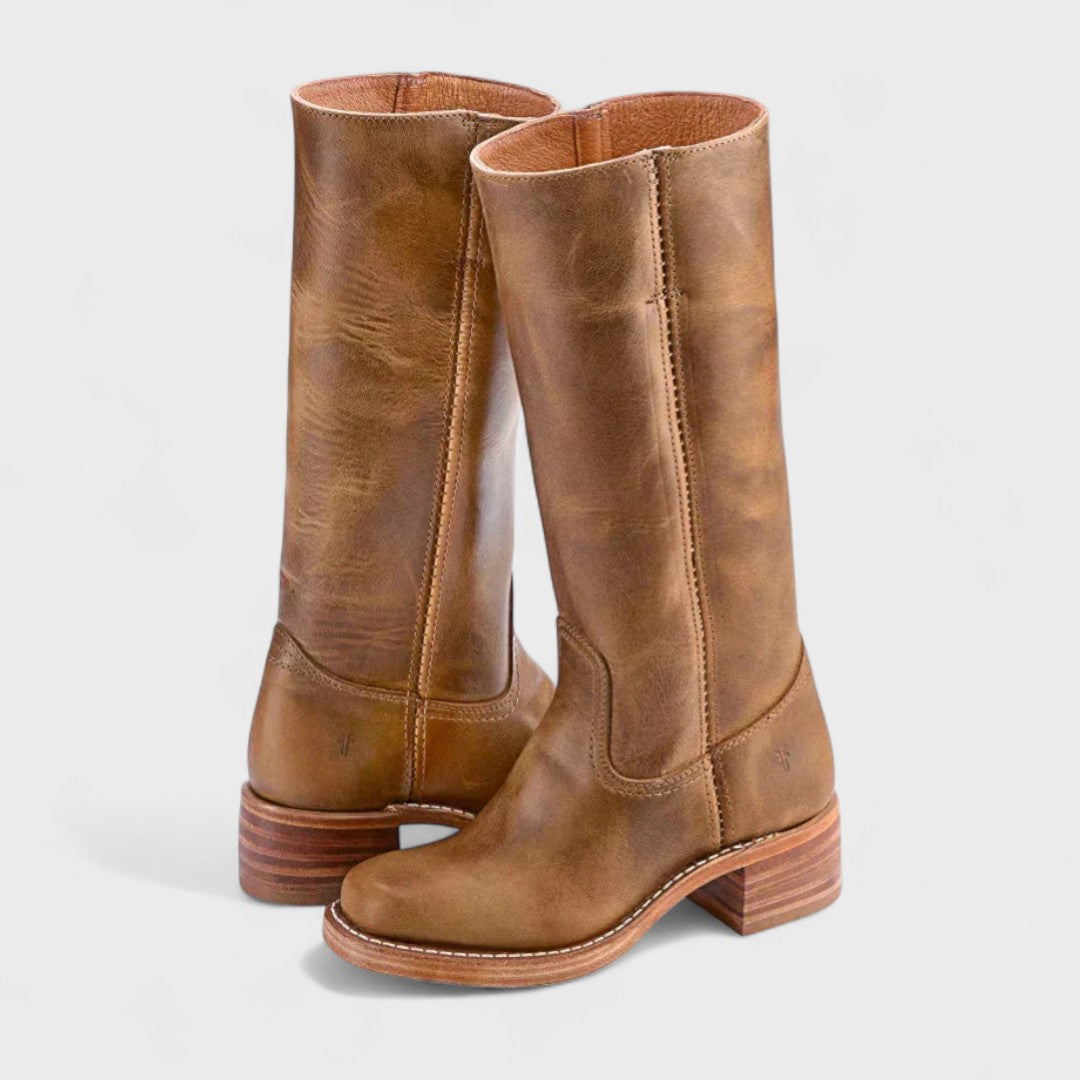 Women's Classic Riding Boots with High Line - Elegant Everyday Boots
