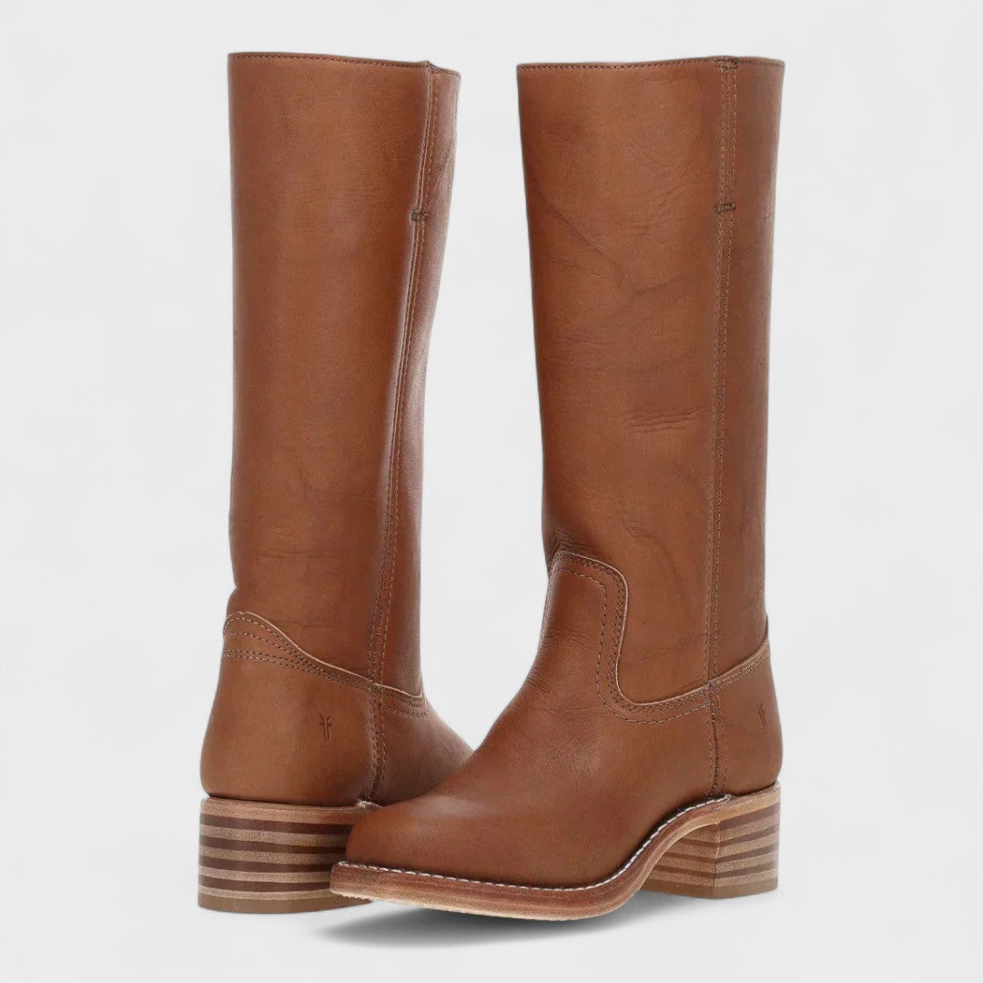 Women's Classic Riding Boots with High Line - Elegant Everyday Boots